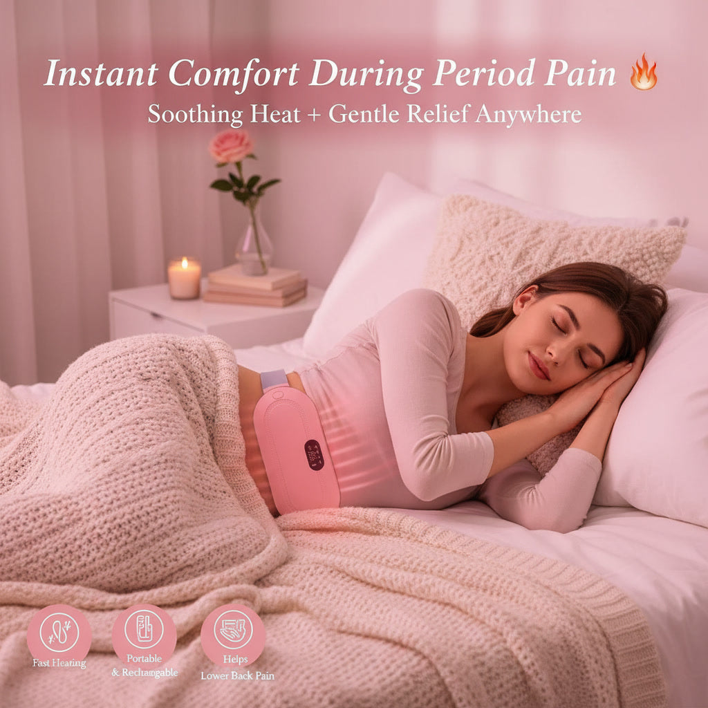 Zenviacares Portable Heating Belt for Menstrual Cramps  & Lower Back Comfort 🌸