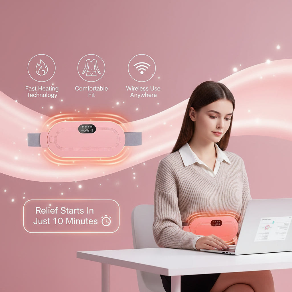 Zenviacares Portable Heating Belt for Menstrual Cramps  & Lower Back Comfort 🌸